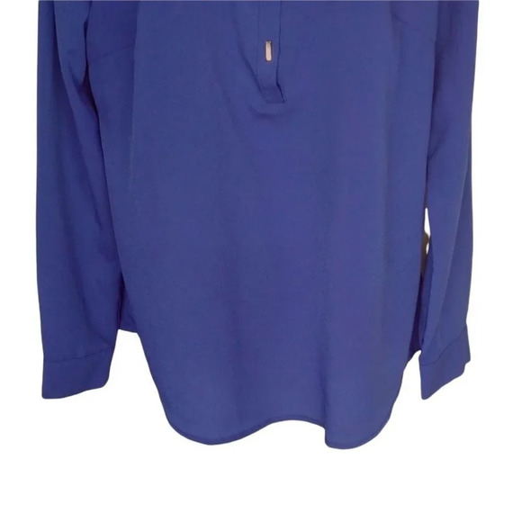 Milano Purple Blouse Rectangular Buttons Lightweight Vee Neck L - Picture 4 of 10